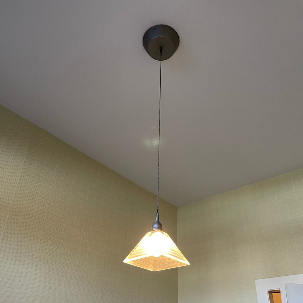 Opaque glass and metal pendant light
